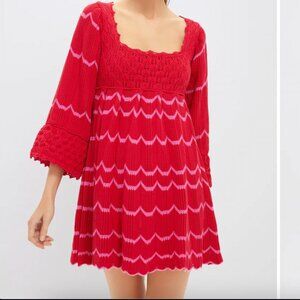 Pomander Place Red Crochet Trim Devon Dress